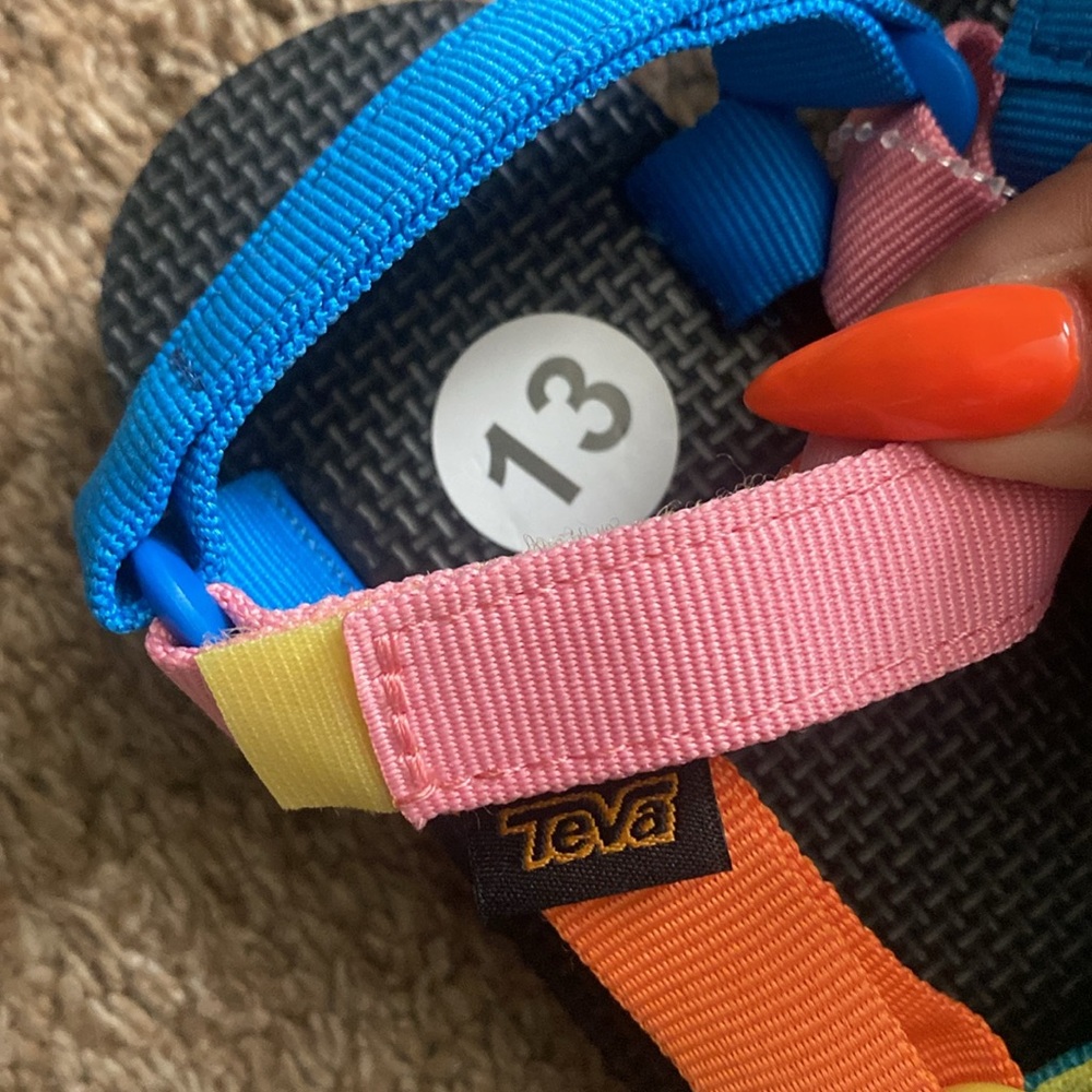 Teva | Kids Multi-Colored Pink Sport Sandals Adjustable Velcro Straps - Picture 8 of 8